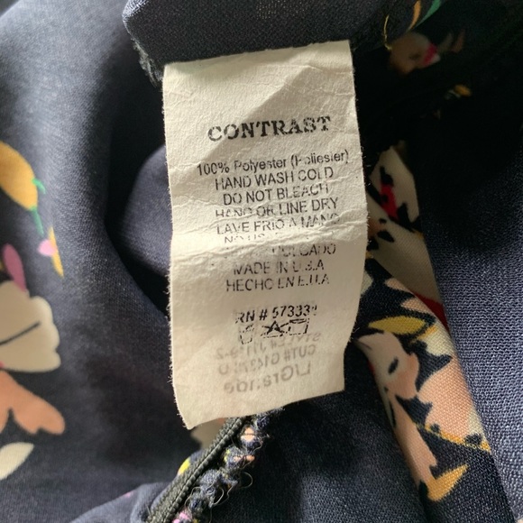 Gilli 3/4 Sleeve Wrap V-Neck Navy Floral Playsuit - Picture 11 of 12